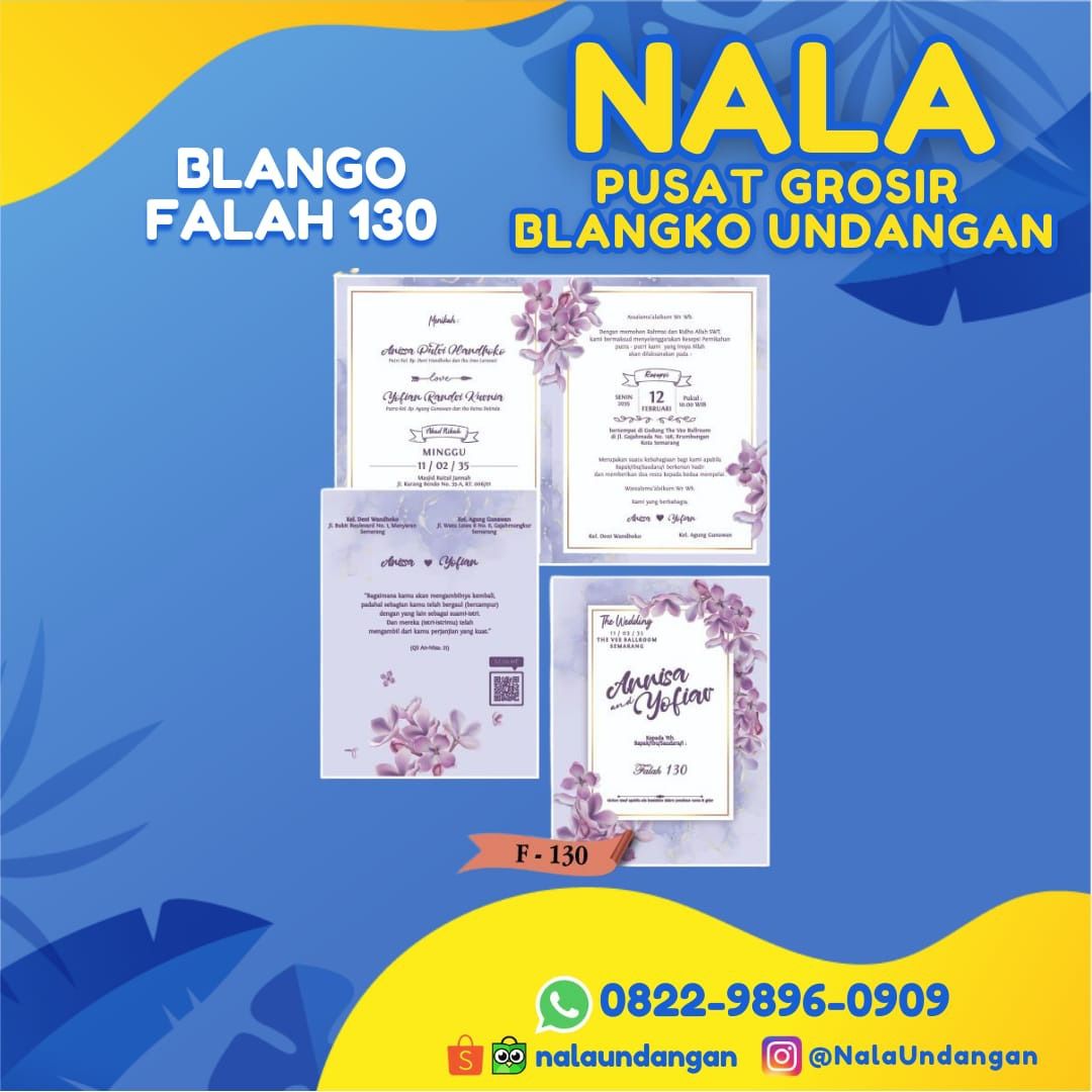 Pusat Grosir Blangko Undangan, Falah 130, 082298960909 Nala Undangan