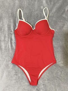 Red one piece swimsuit