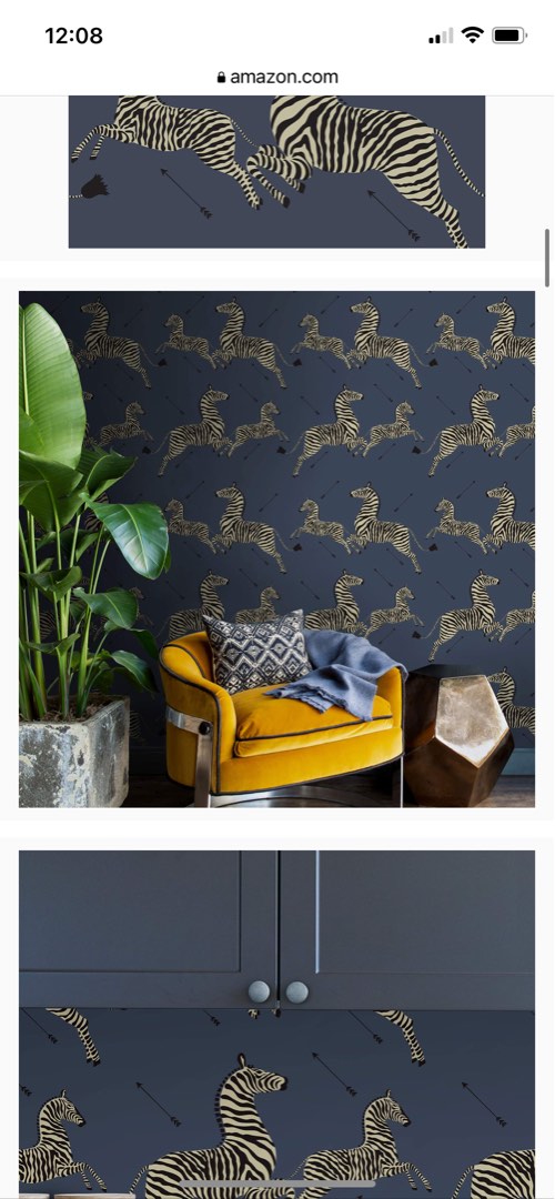 Scalamandre Zebra print wallpaper, 傢俬＆家居, 家居裝飾, 牆上裝飾 Carousell