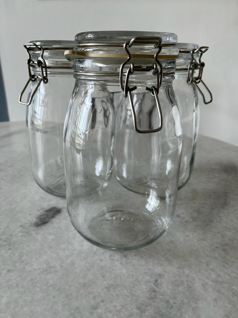 KORKEN Jar with lid, clear glass, Height: 4 Diameter: 4 3/8 - IKEA