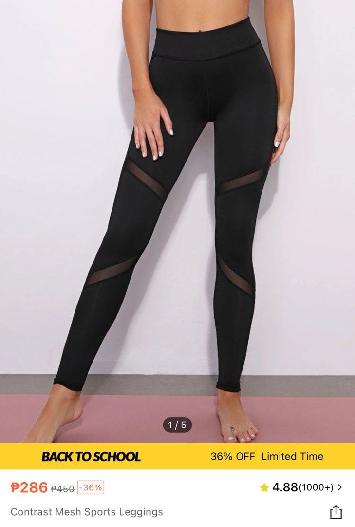 Black Mesh Sports Leggings