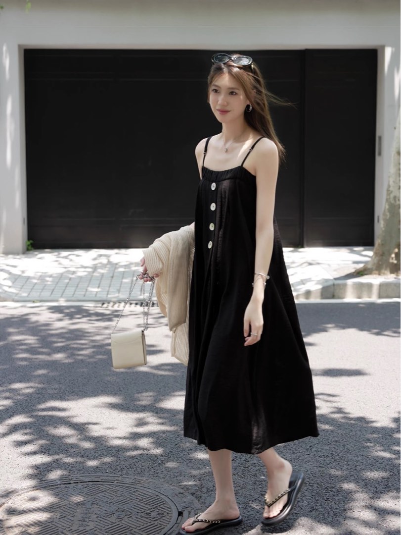 Shell Buttons Camisole Dress, Women's Fashion, Dresses & Sets, Dresses on  Carousell