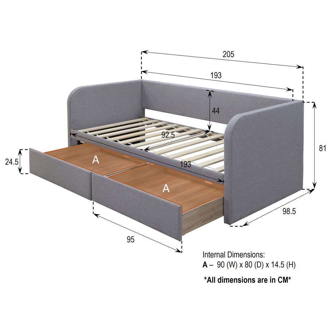 Single Storage Daybed, Furniture & Home Living, Furniture, Bed Frames ...