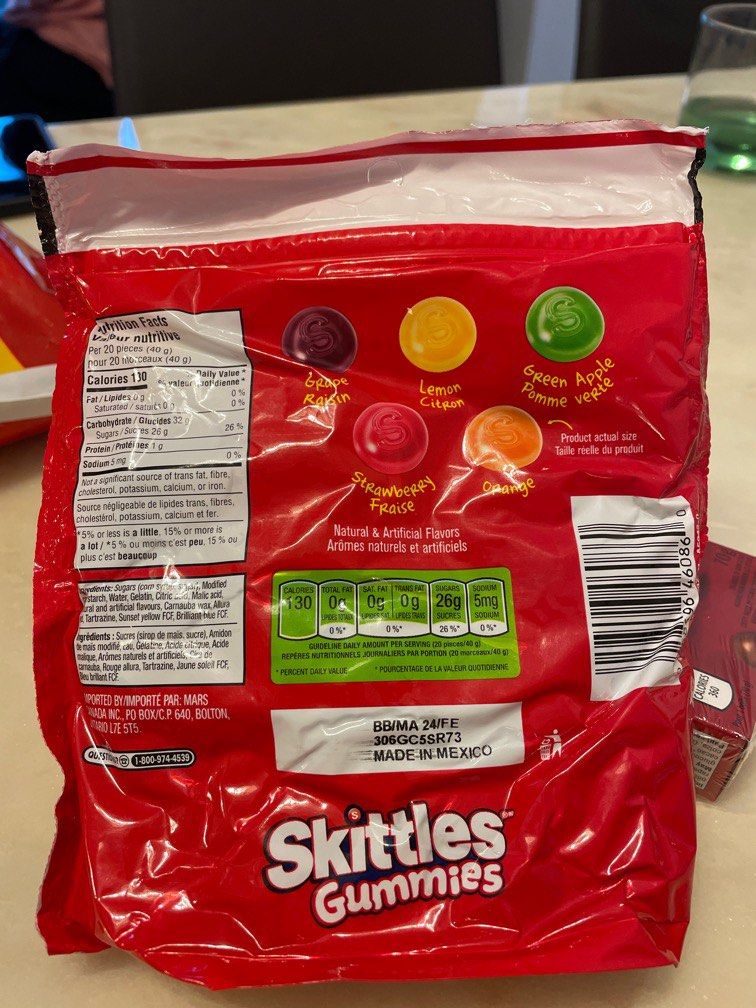 Skittles Gummies (Original) 280g, 嘢食 & 嘢飲, 包裝食物&即食食物 Carousell
