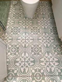 SBH Peranakan Baroque Bohomenia  floral green square ceramic tiles floor kitchen bathroom shower service yard balcony DIY wall backsplash kitchen pantry entrance niche