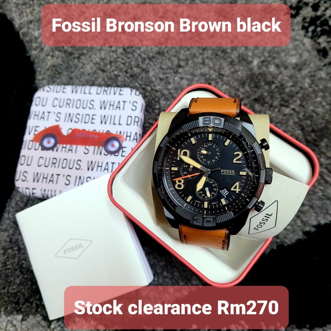 Stock clearance Fossil Bronson Brown black