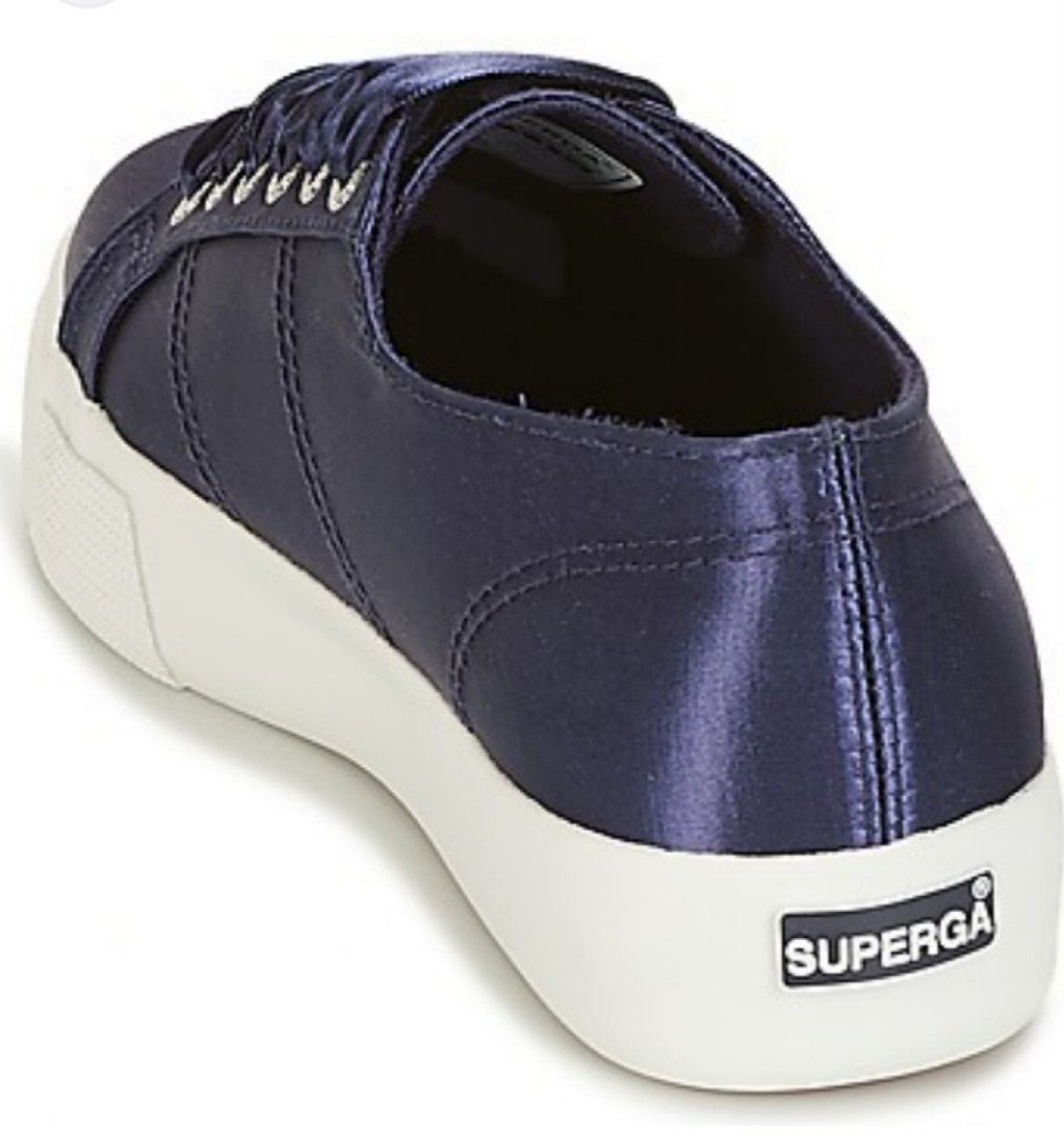 Superga Satin Blue Navy 2730 Women s Fashion Footwear Sneakers