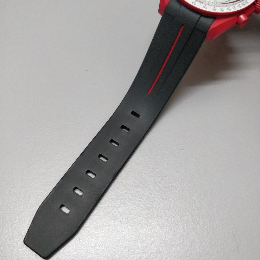 Swatch × Omega Bioceramic Moonswatch Mission To Mars with Black Rubber  Strap SO33R100