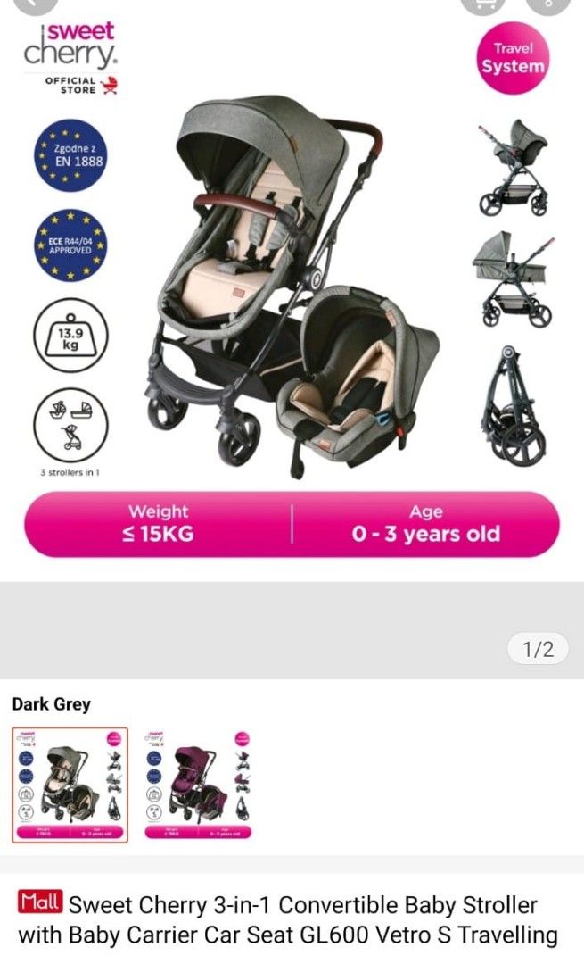 Sweet cherry travel top stroller