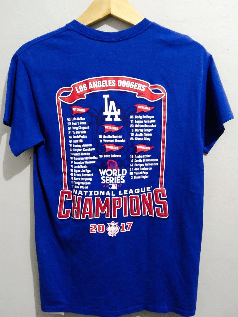 Los Angeles Dodgers 2017 National League Champions Majestic Blue T-Shirt  NEW XL