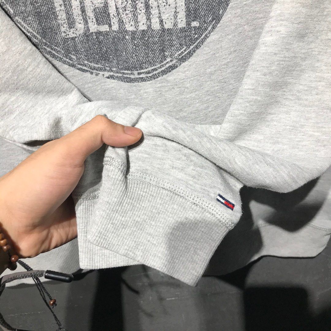 Tommy Hilfiger Grey Crop Crewneck Sweatshirt | Hamilton Place