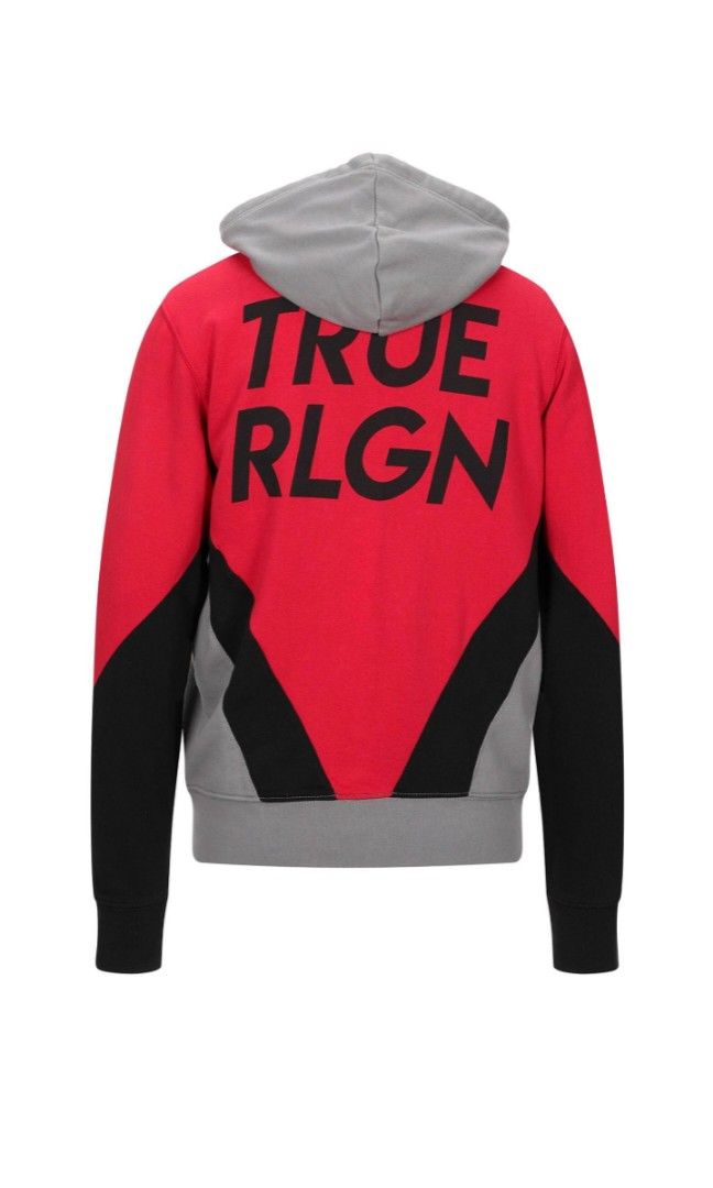 Red and white deals true religion hoodie