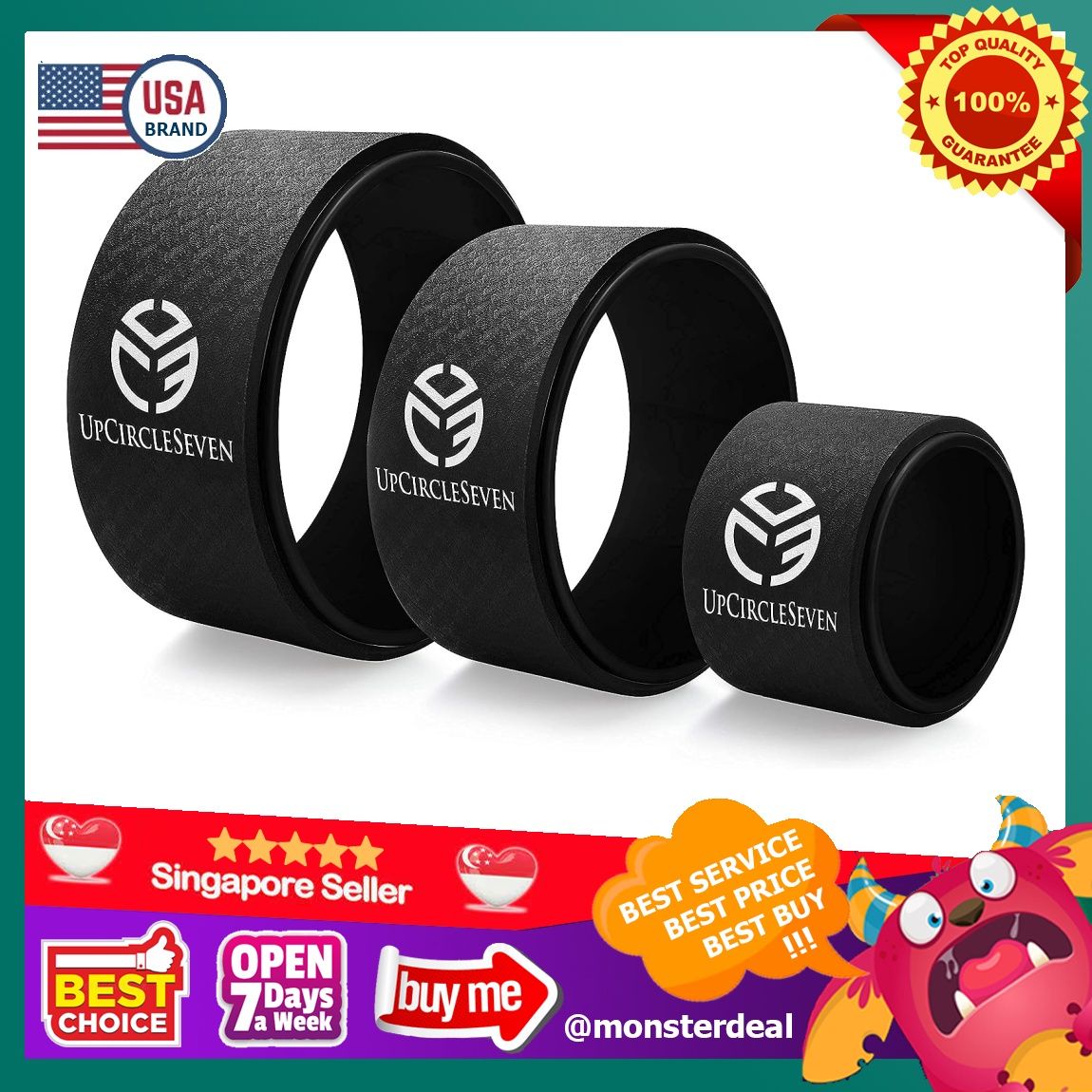 UpCircleSeven Yoga Wheel Set - Strongest & Most Comfortable Yoga Prop ...