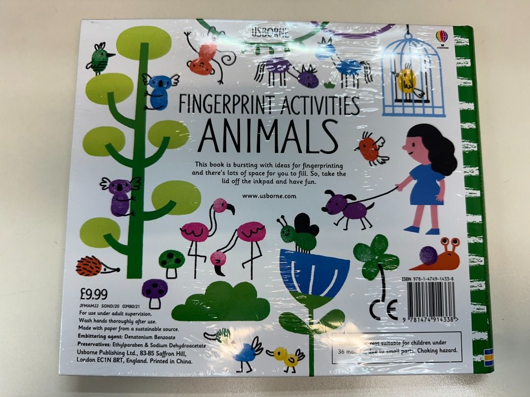 USBORNE fingerprint activities animals 手指印章畫書 小朋友, 興趣及遊戲, 書本 & 文具, 小朋友書 ...