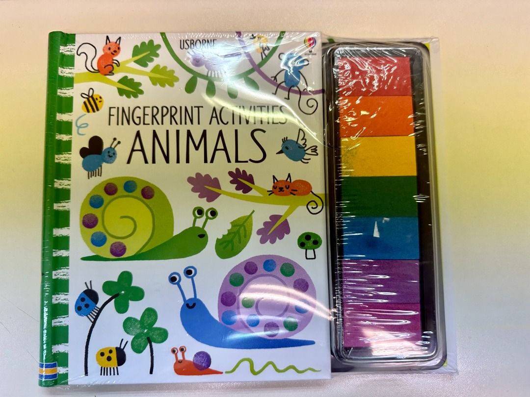 USBORNE fingerprint activities animals 手指印章畫書 小朋友, 興趣及遊戲, 書本 & 文具, 小朋友書 ...