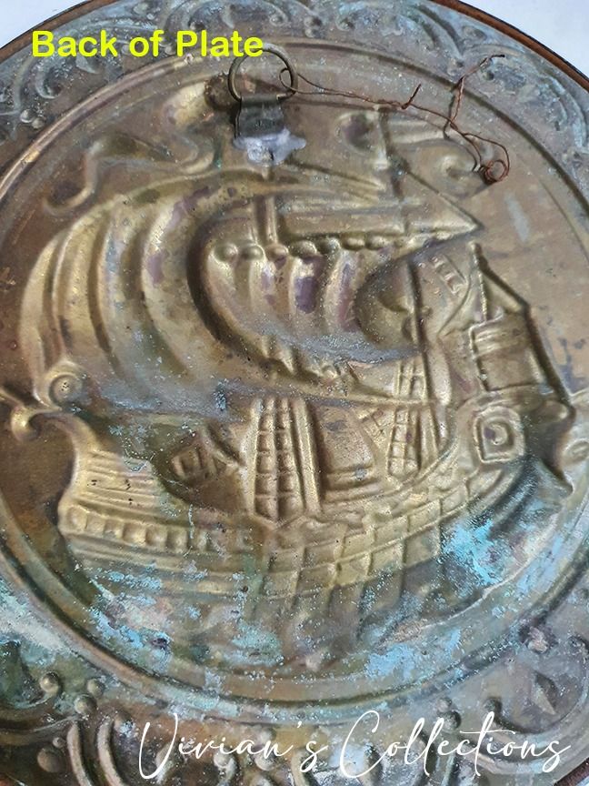 Vintage Brass Galleon Ship Wall Plate (SUPER SALE!), Furniture