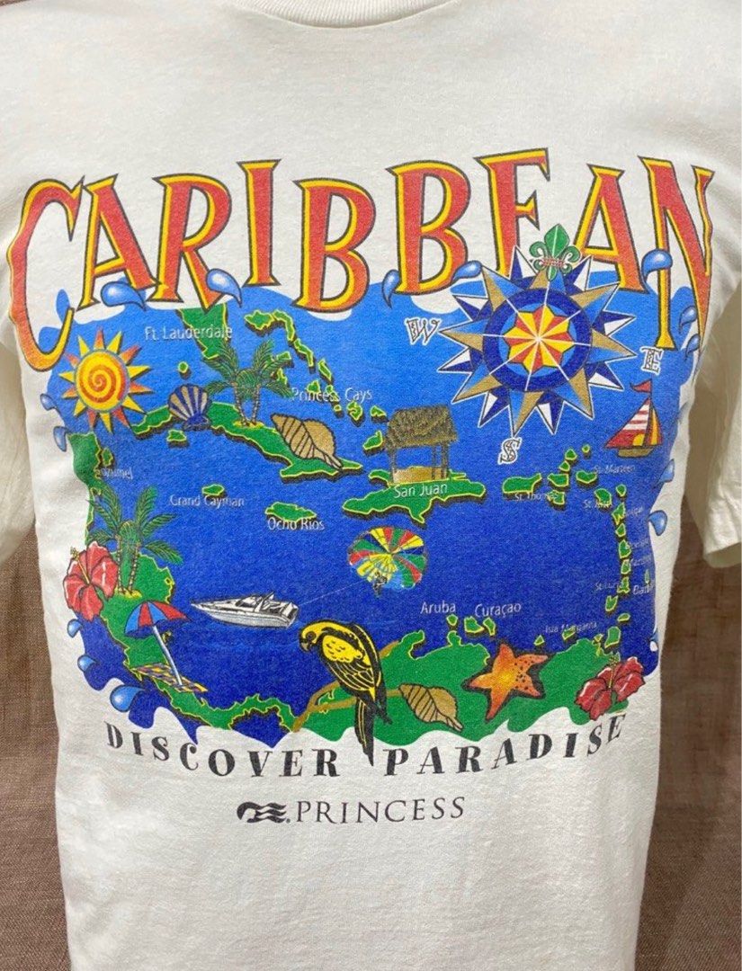 T-Shirt Caribbean Joe Homme – Blanc – Manches Courtes – Motif Ananas – Taille L