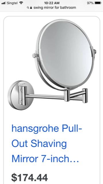Wall Mount 3x Magnifying Swivel Mirror (for Shaving and Make-up), Furniture   Home Living, Home Decor, Mirrors on Carousell