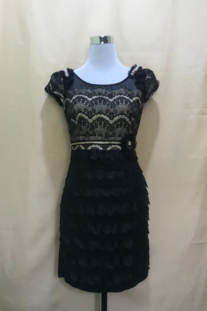Women s Formal Ruffled Dress Black Dress Formal Wear Acquaintance