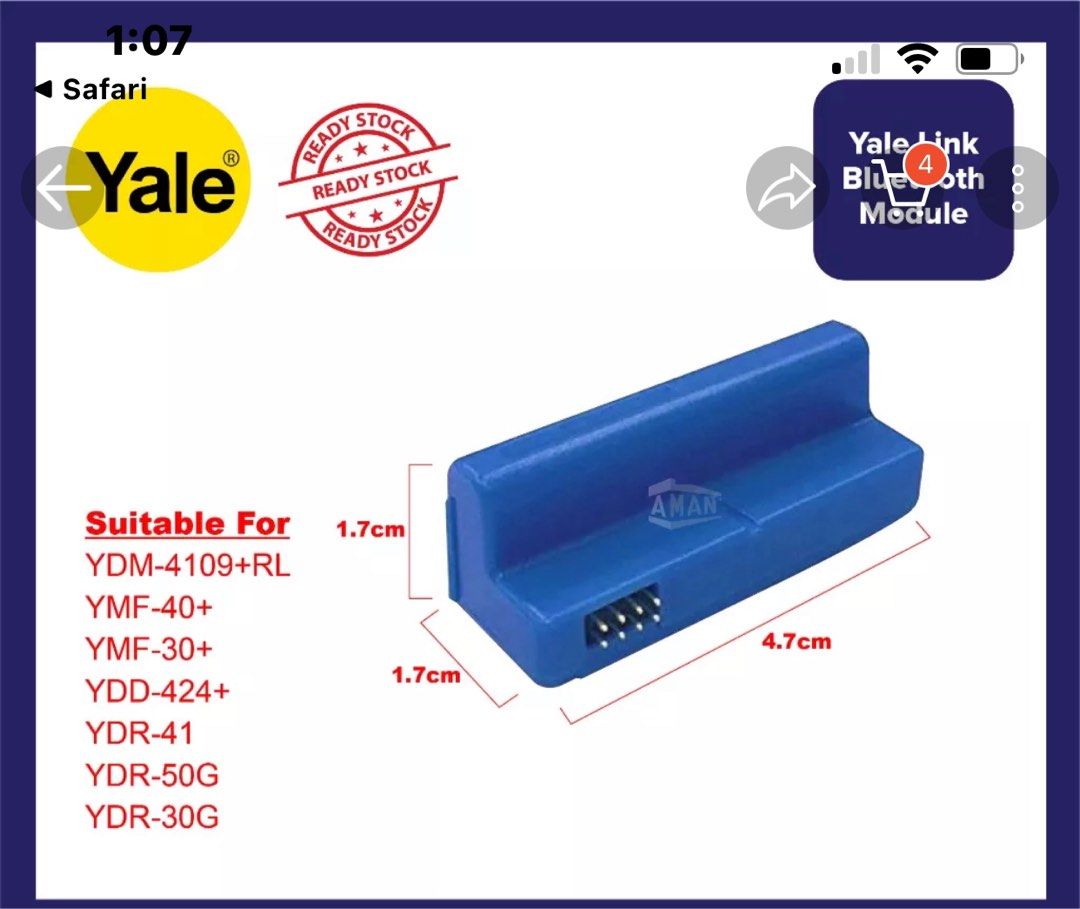 Yale Z wave module 2 (WiFi), Furniture & Home Living, Security & Locks