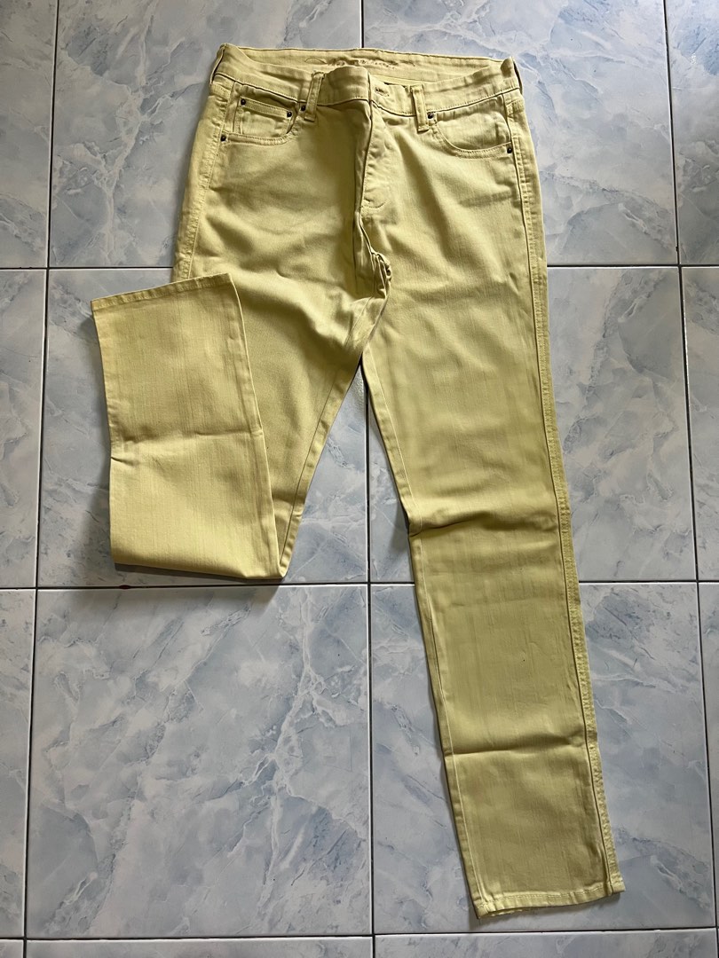 Yellow green pants (brand new) on Carousell