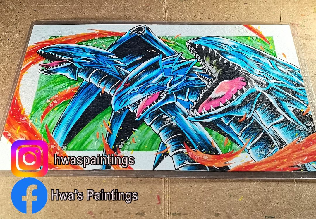 Yugioh Blueeyes Ultimate Dragon Artwork ( A5 Size ), Hobbies & Toys
