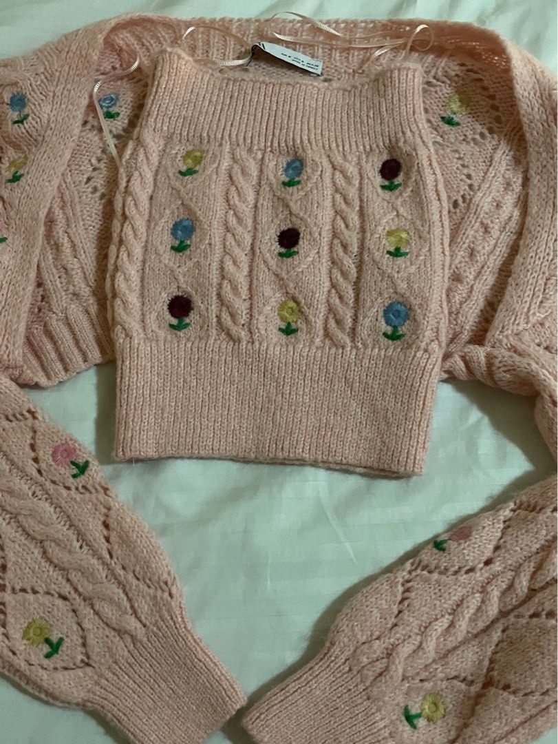 Zara floral knit top and bolero, Women's Fashion, Dresses & Sets, Sets