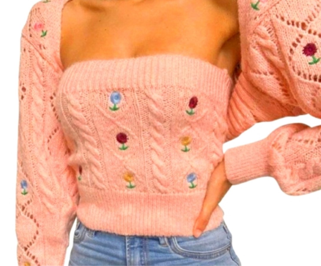 Zara floral knit top and bolero, Women's Fashion, Dresses & Sets, Sets