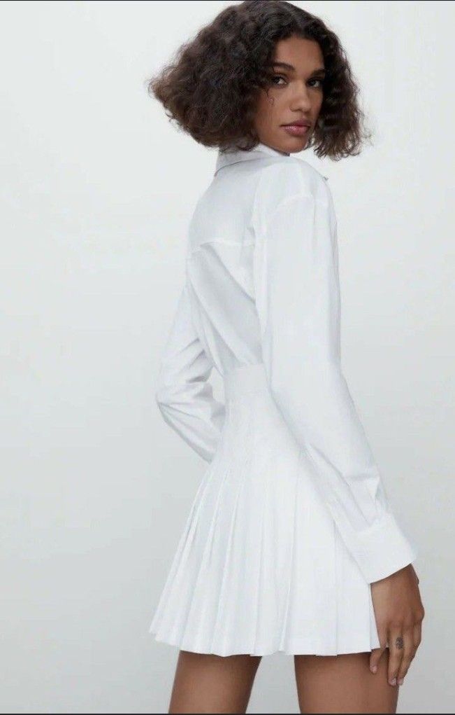 Pleated jumpsuit dress zara hot sale