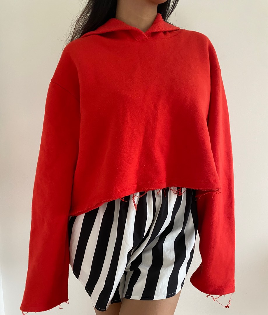 Zara red hoodie hot sale