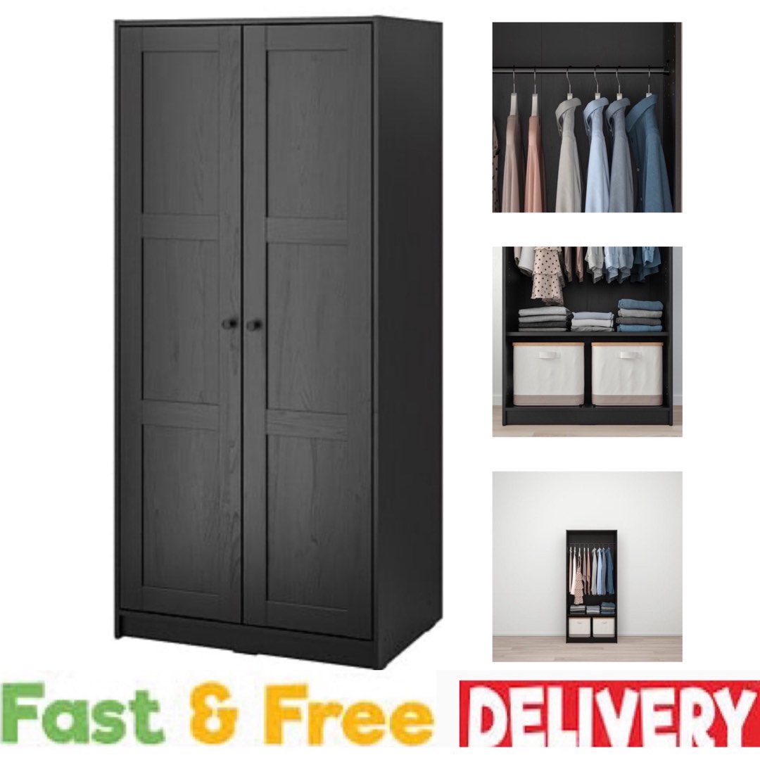 2 Door Wardrobe ikea RAKKESTAD Wardrobe with 2 doors Blackbrown 79x176