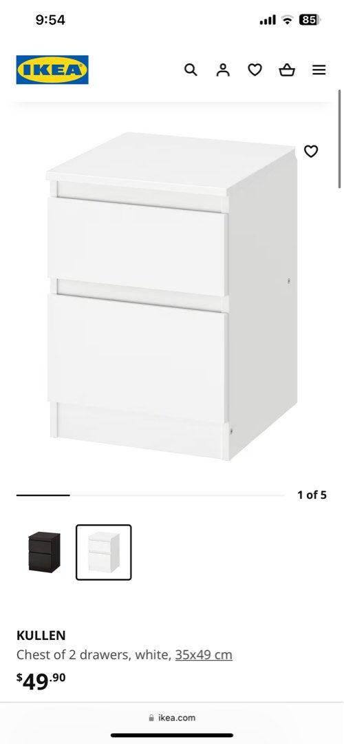 IKEA bedside Table (KULLEN), Furniture & Home Living, Furniture