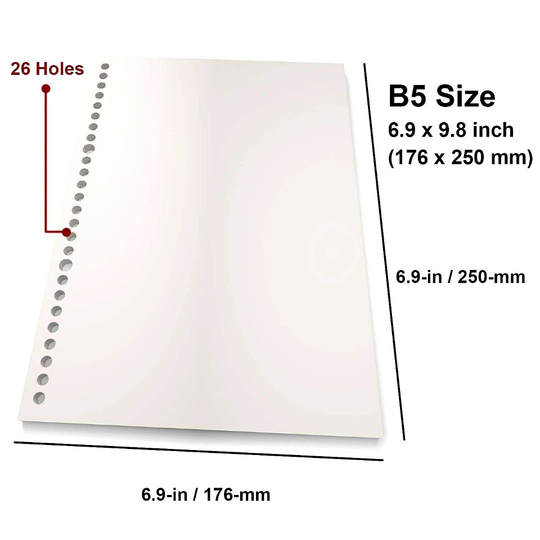 60 sheet loose leaf binder B5 Blank with holes on Carousell