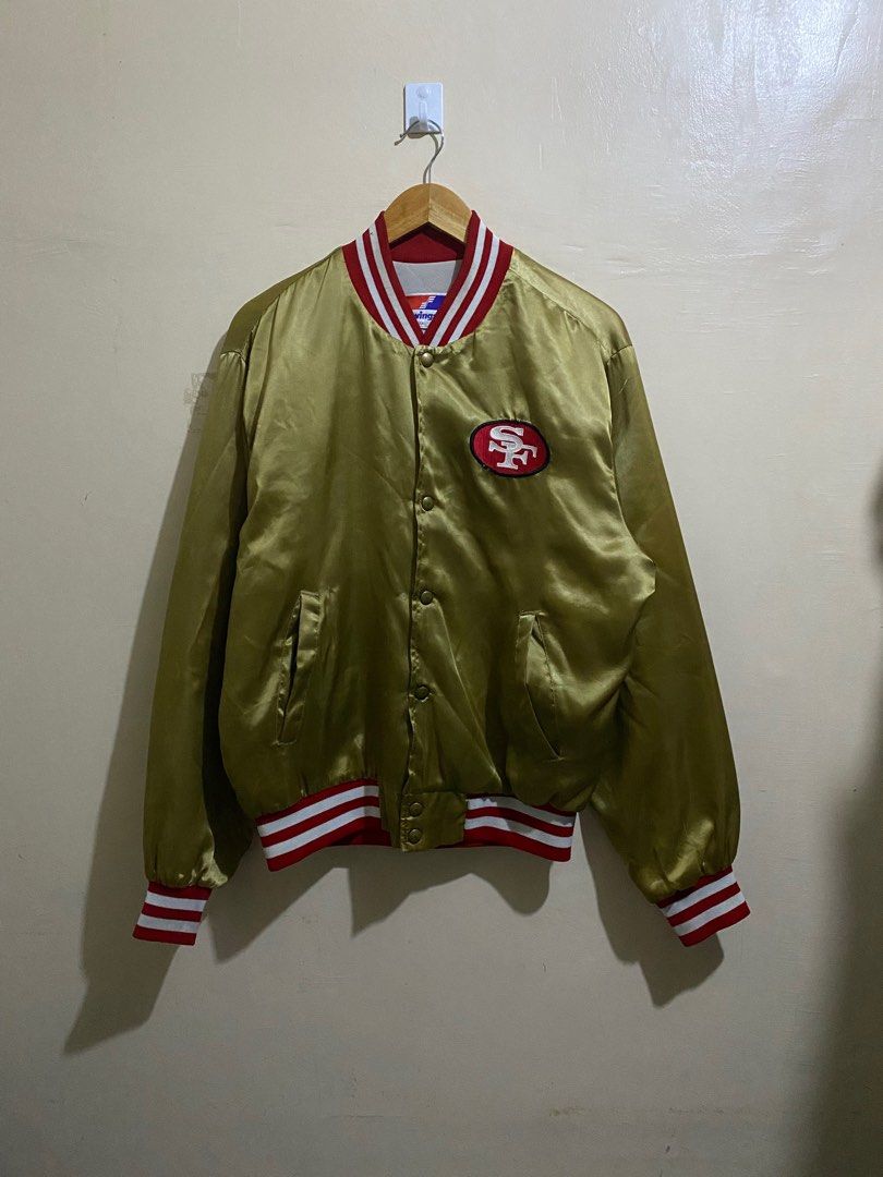 San Francisco 49ers Mitchell & Ness Men's Lightweight Satin Jacket - Gold Gold / M