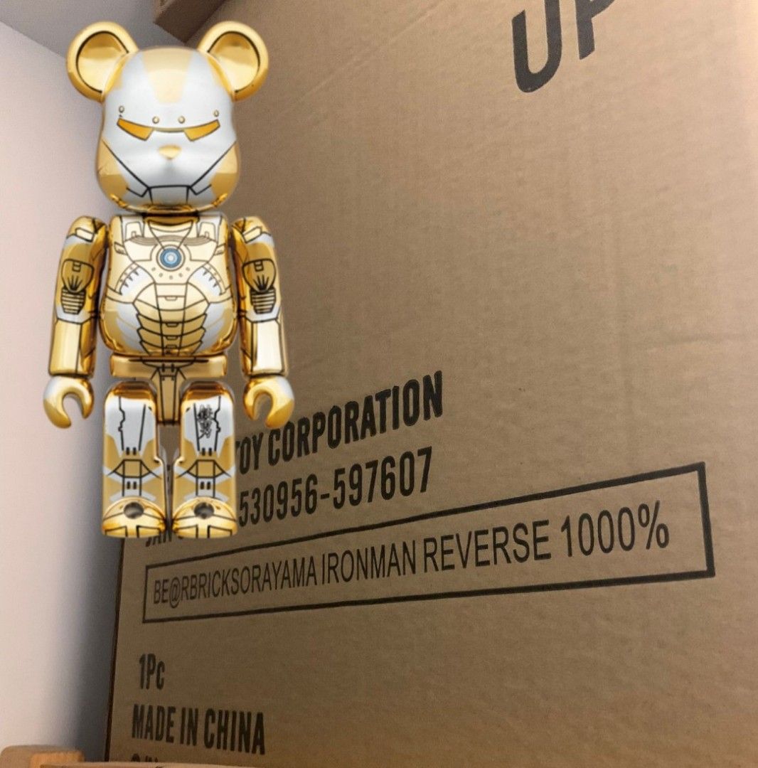 現貨]BE@RBRICK x SORAYAMA 空山基IRONMAN REVERSE 1000％ 2代電鍍金