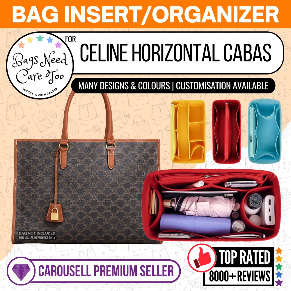 𝐁𝐍𝐂𝐓👜]🧡 Celine Horizontal Cabas Triomphe Tote Bag Organizer, Felt Bag  In Bag Customized Organiser