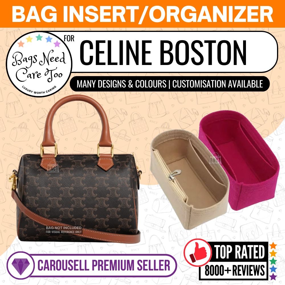 Bag Organizer for Celine Small Boston Bag in Triomphe Canvas (Bag Length  19.5cm)