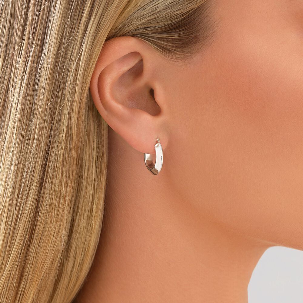 Michael Hill 10mm Knife Edge Hoop Earrings Sterling