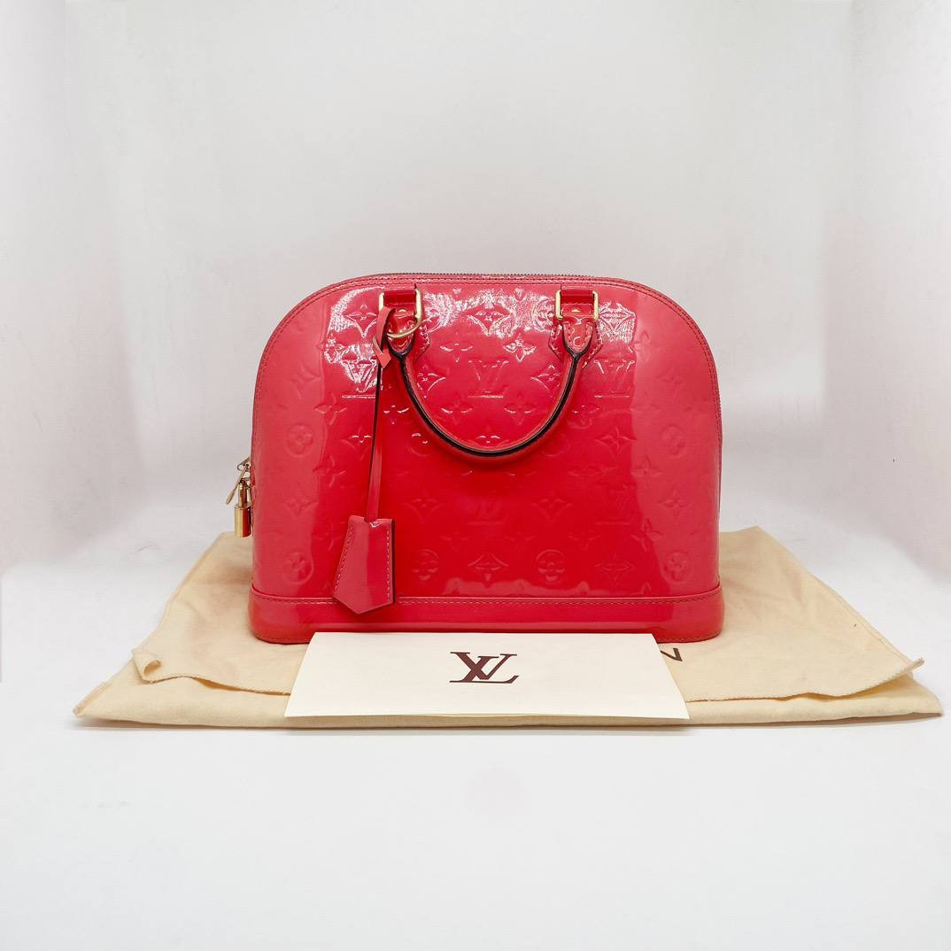 LOUIS VUITTON Amarante Monogram Vernis Alma BB Bag, Luxury, Bags & Wallets  on Carousell
