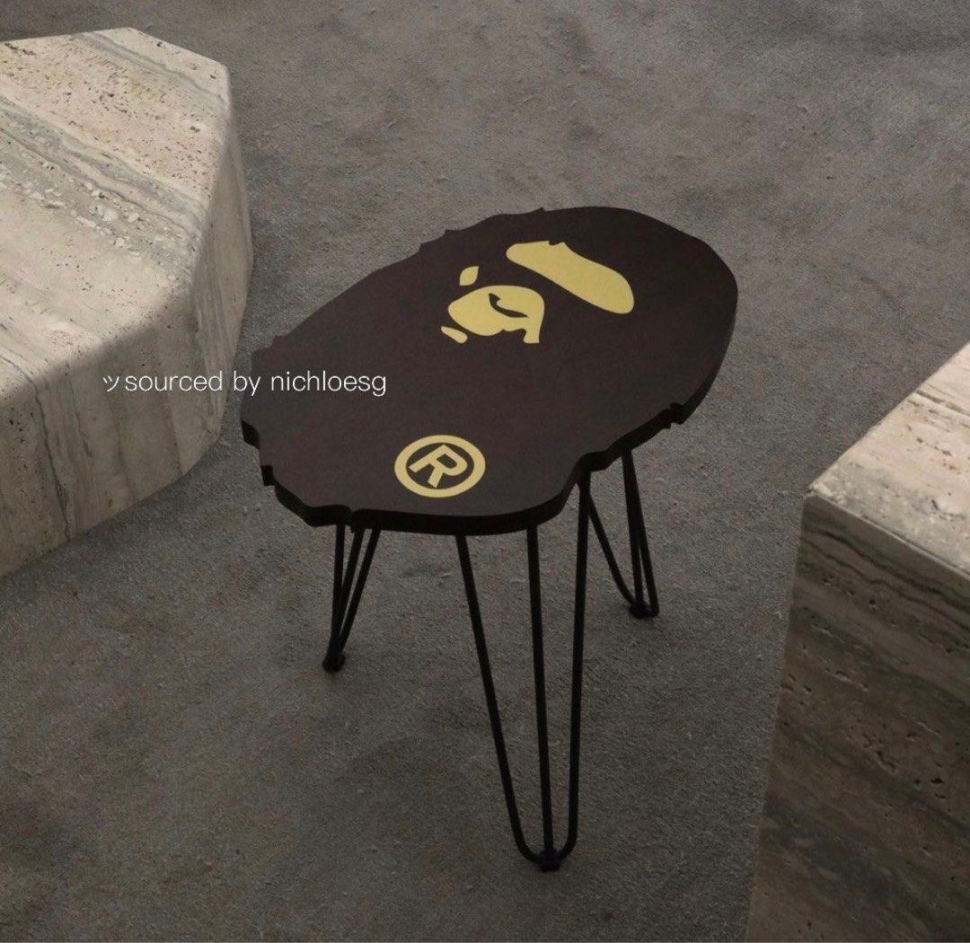 全新A BATHING APE APE HEAD SIDE TABLE (BROWN) Full set (連紙