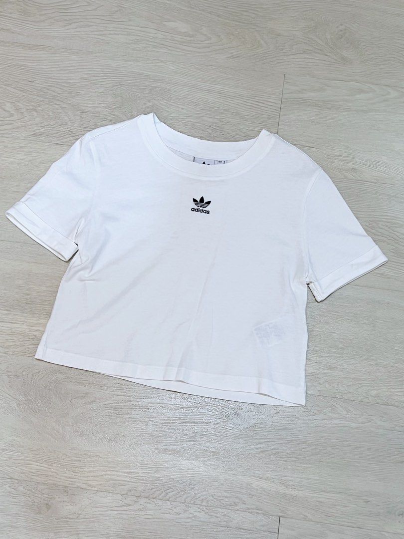 White adidas deals crop tee