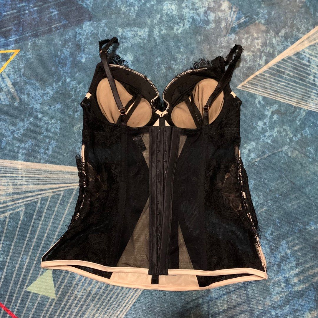 Ann summers black lace bustier corset basque on Carousell