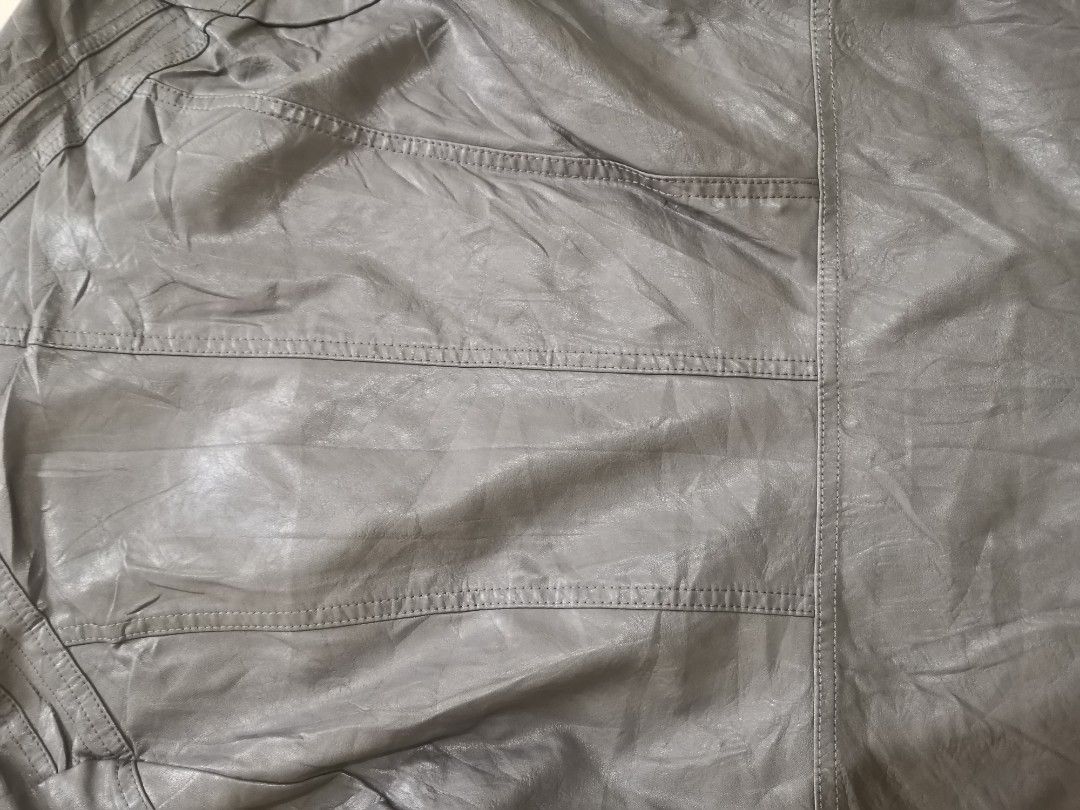 Apt. 9 Leather Jacket (Gray), Women'S Fashion, Coats, Jackets And Outerwear  On Carousell