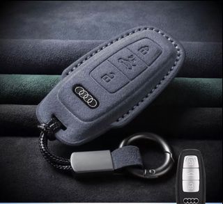 Hot Sale Double Zipper Car Key Pouch With Car Key Ring Cowhide Leather Key  Holder Bag With Key Chain - Buy Key Chain Wallet Leather Key Pouch Leather