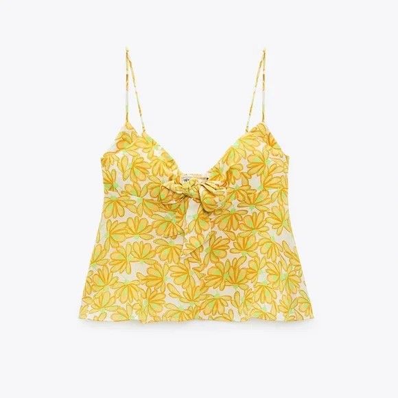 Authentic Zara Knotted Floral Top on Carousell