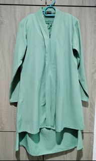 Baju Kebaya Labuh Kebarung in Dusty Green