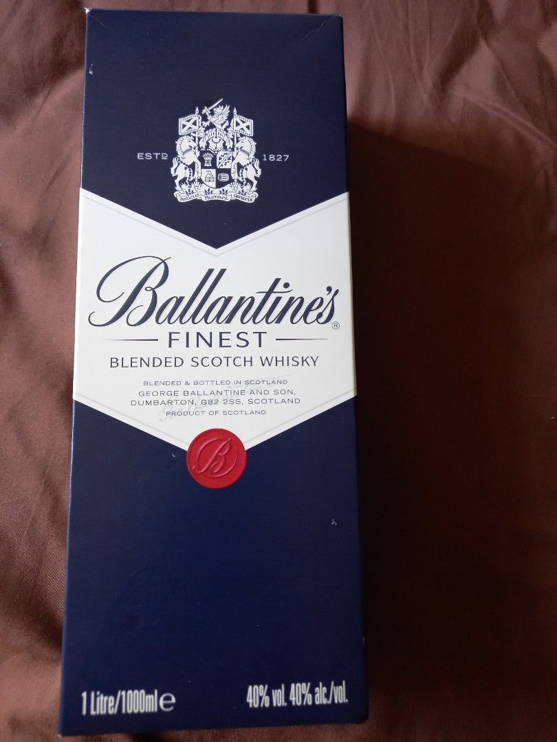 BALLANTINES WHISKY 1 LITRE, Food & Drinks, Alcoholic Beverages on Carousell