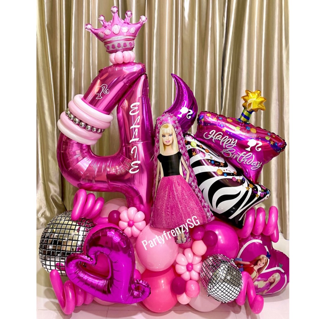 Barbie Theme Balloon Bouquet