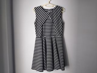 Black and white striped dress
