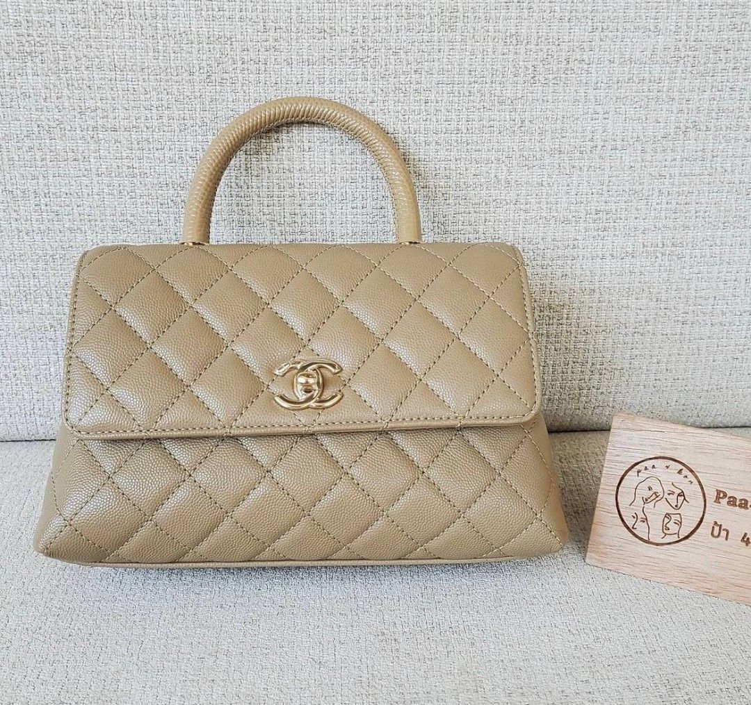 Chanel Quilted Extra Mini Coco Handle Dark Beige Caviar Gold Hardware – Coco  Approved Studio